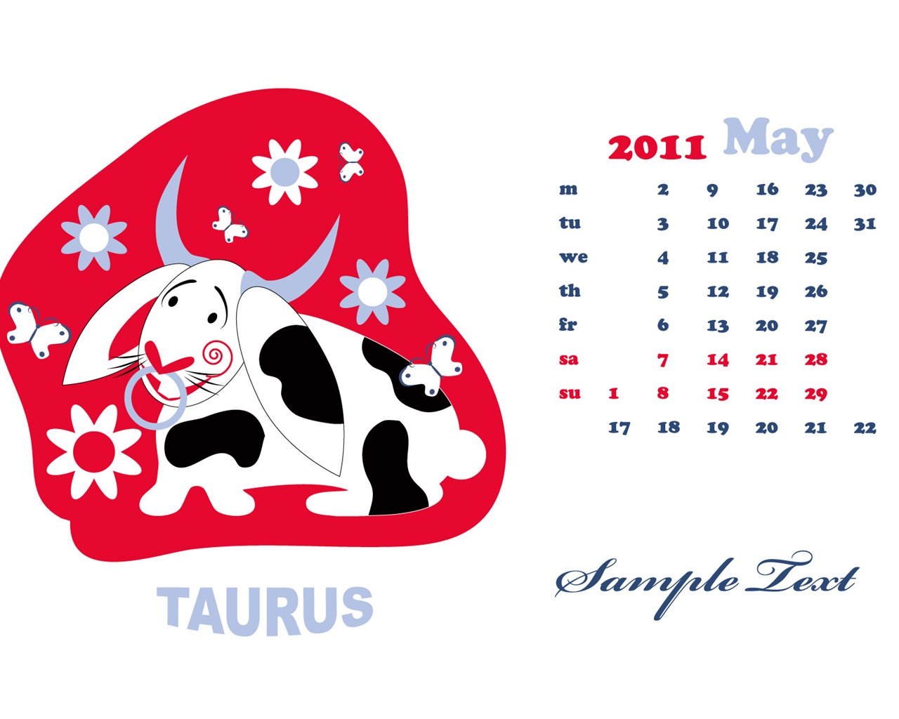 Jahr des Hasen Kalender 2011 Wallpaper (2) #8 - 1280x1024