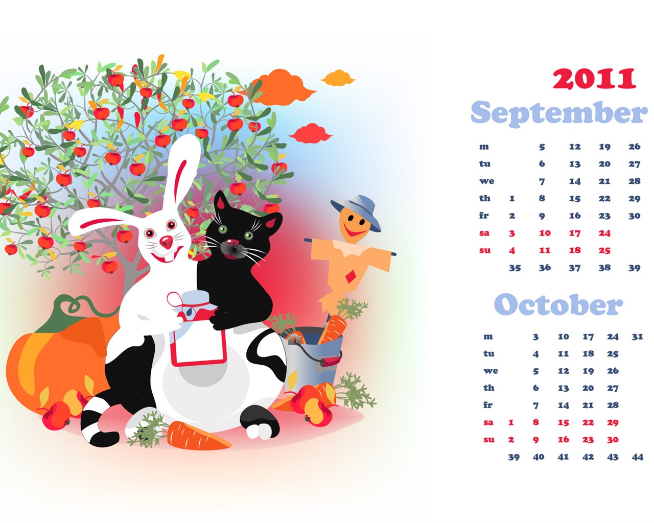 Year of the Rabbit 2011 calendar wallpaper (2) #19 - 1280x1024