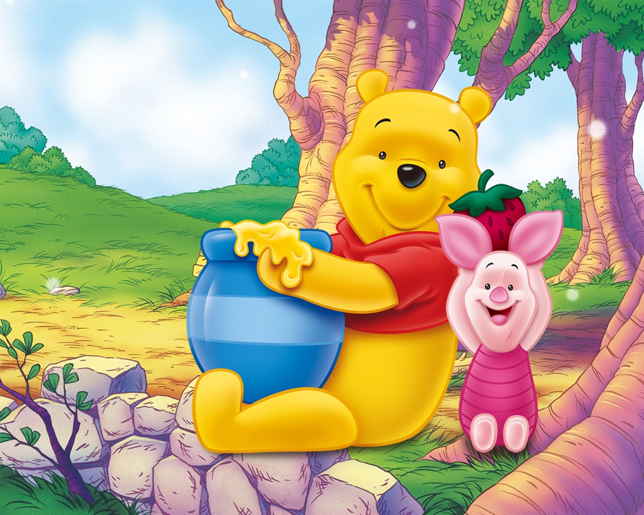 Walt Disney karikatury Medvídek Pú tapety (2) #1 - 1280x1024