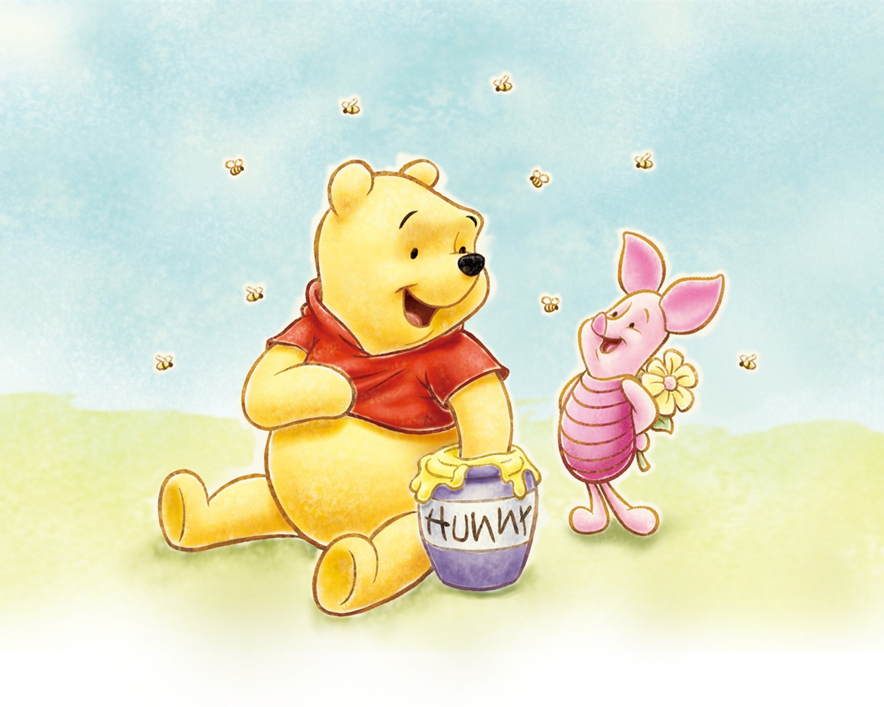 Walt Disney de dibujos animados de Winnie the Pooh fondo de pantalla (2) #21 - 1280x1024