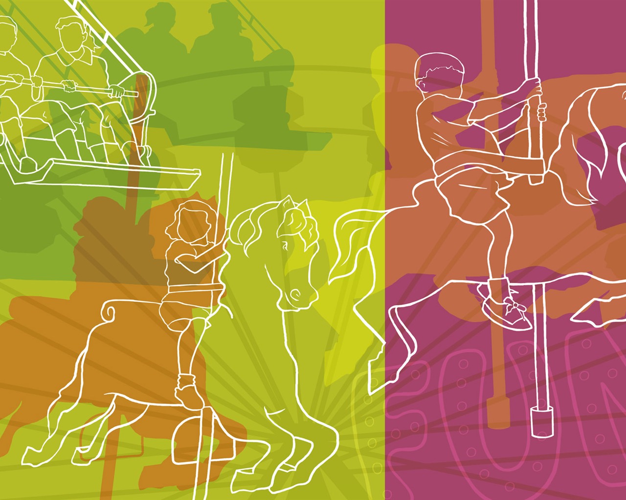 Hand-painted wallpaper line drawing (2) #18 - 1280x1024