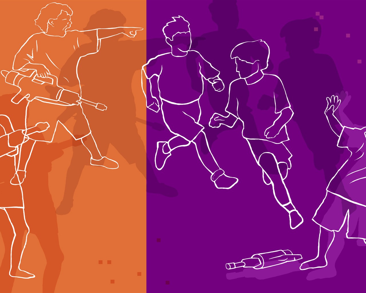 Hand-painted wallpaper line drawing (2) #19 - 1280x1024