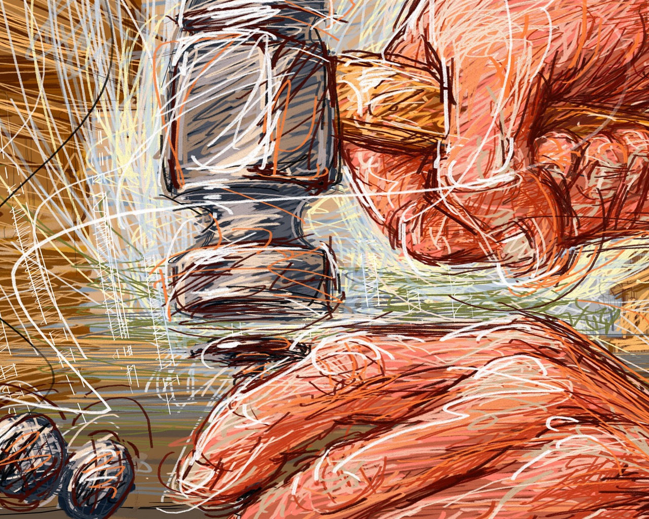 Living hand-painted wallpaper widescreen (2) #5 - 1280x1024