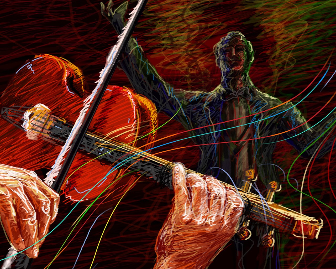 Living hand-painted wallpaper widescreen (2) #12 - 1280x1024
