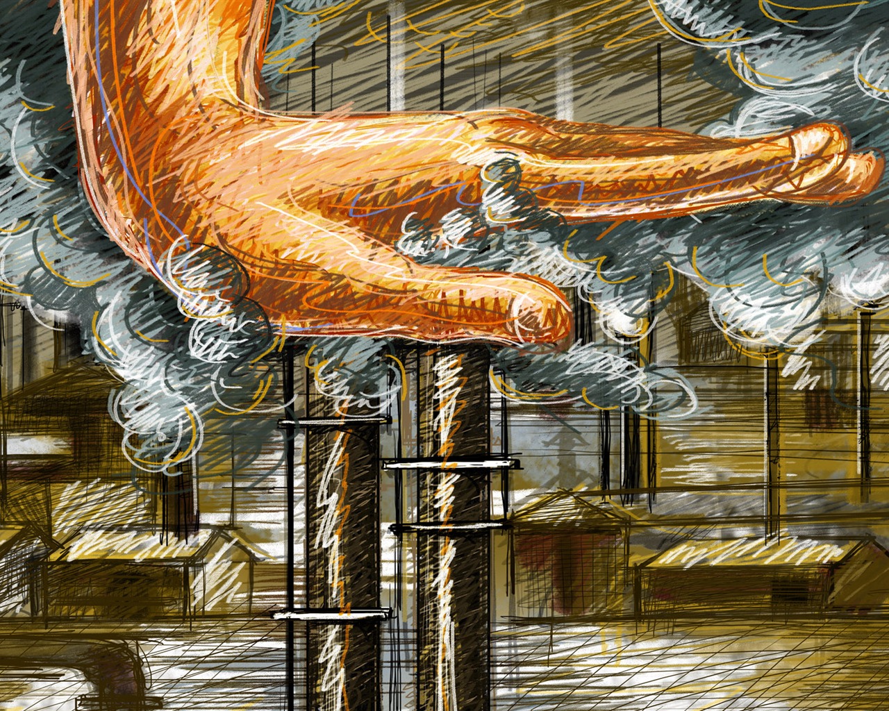 Living hand-painted wallpaper widescreen (2) #18 - 1280x1024