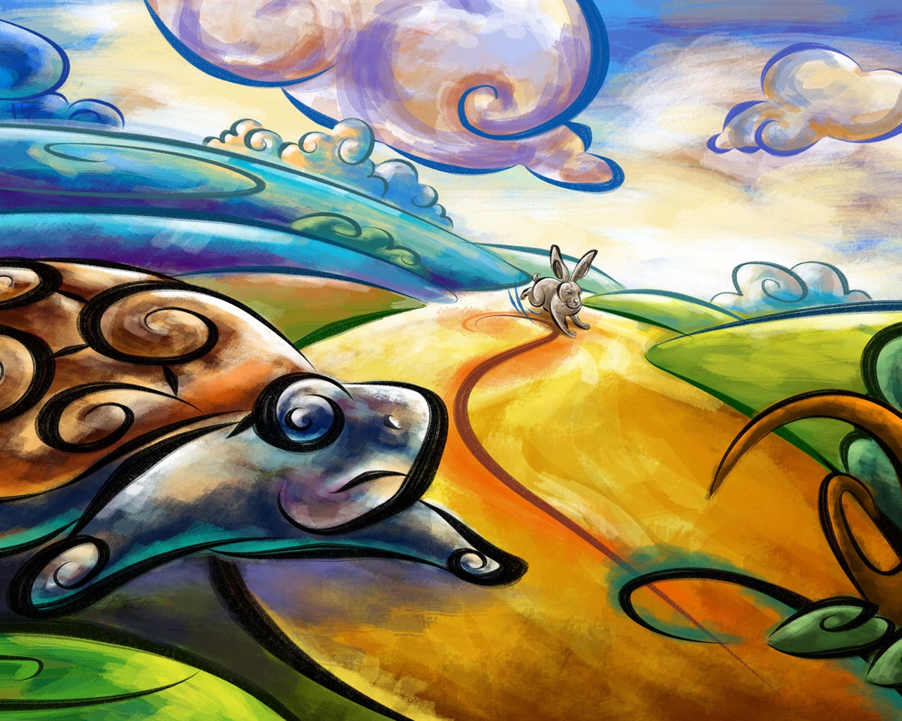 Living hand-painted wallpaper widescreen (8) #7 - 1280x1024