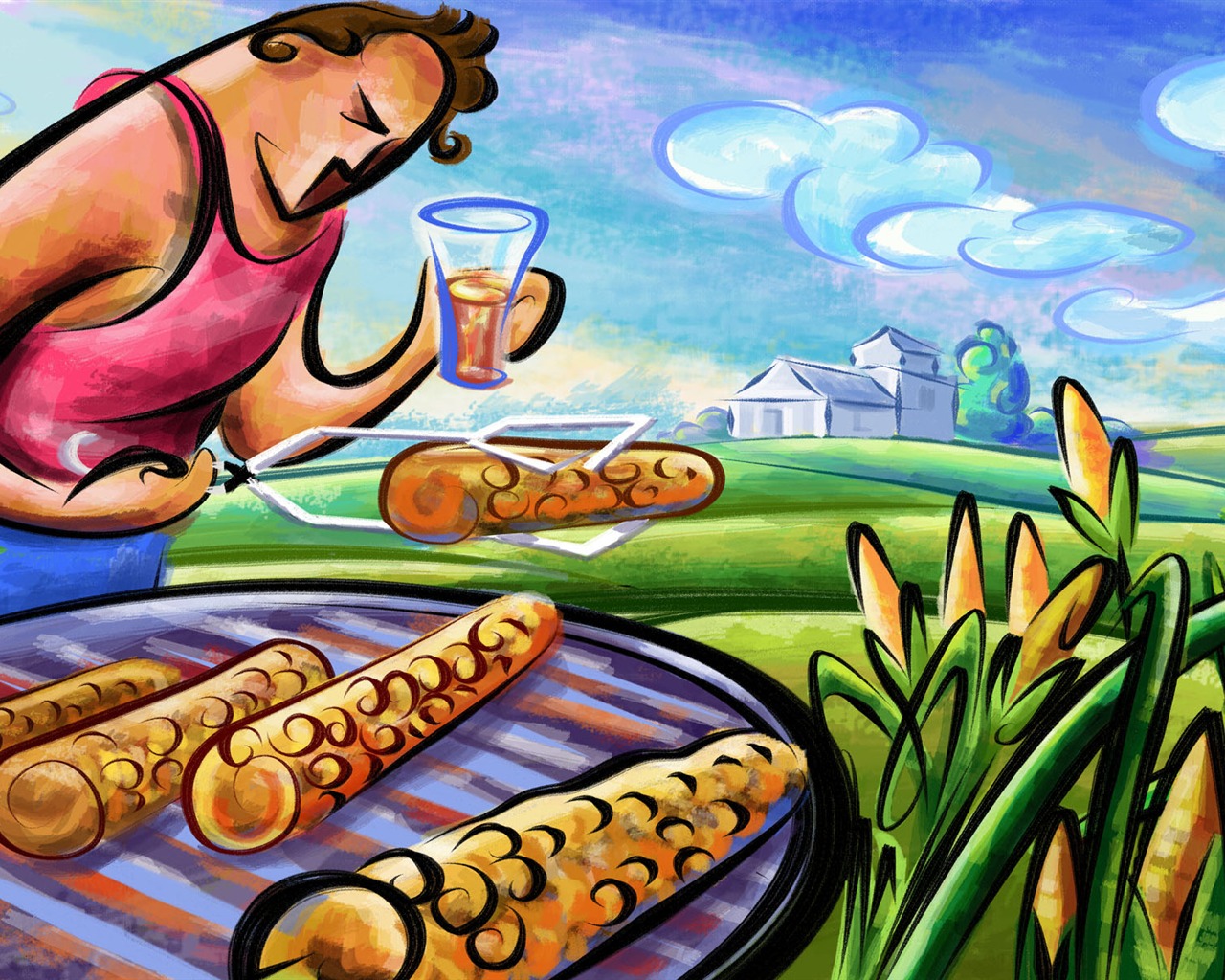 Living hand-painted wallpaper widescreen (8) #11 - 1280x1024