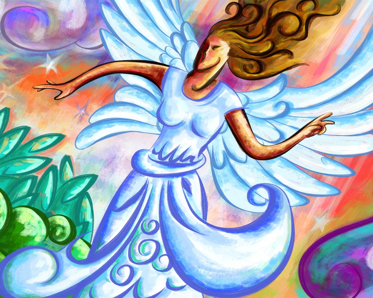 Living hand-painted wallpaper widescreen (8) #13 - 1280x1024
