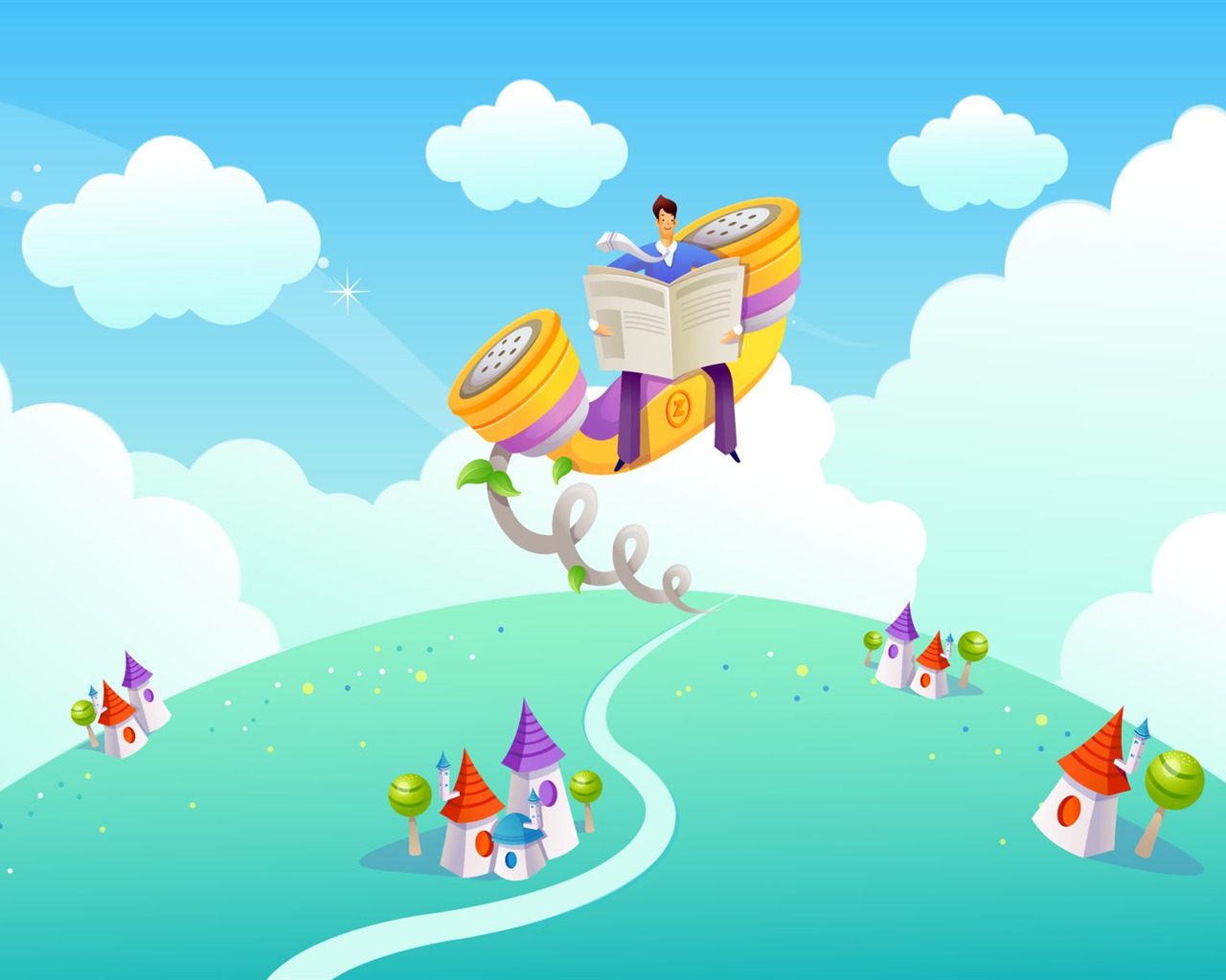 Vector cartoon wallpaper business meaning (1) #6 - 1280x1024