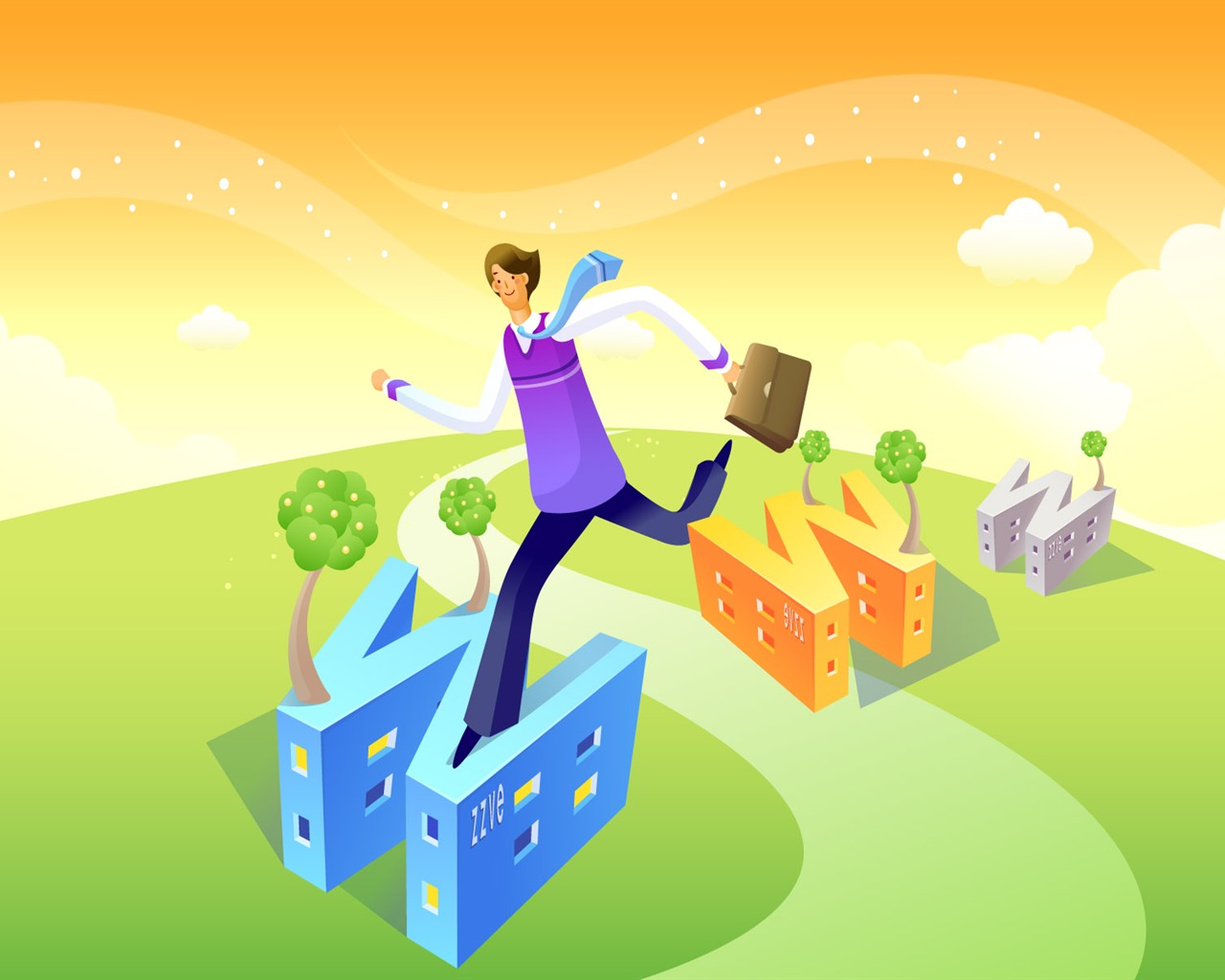 Vector cartoon wallpaper business meaning (1) #7 - 1280x1024