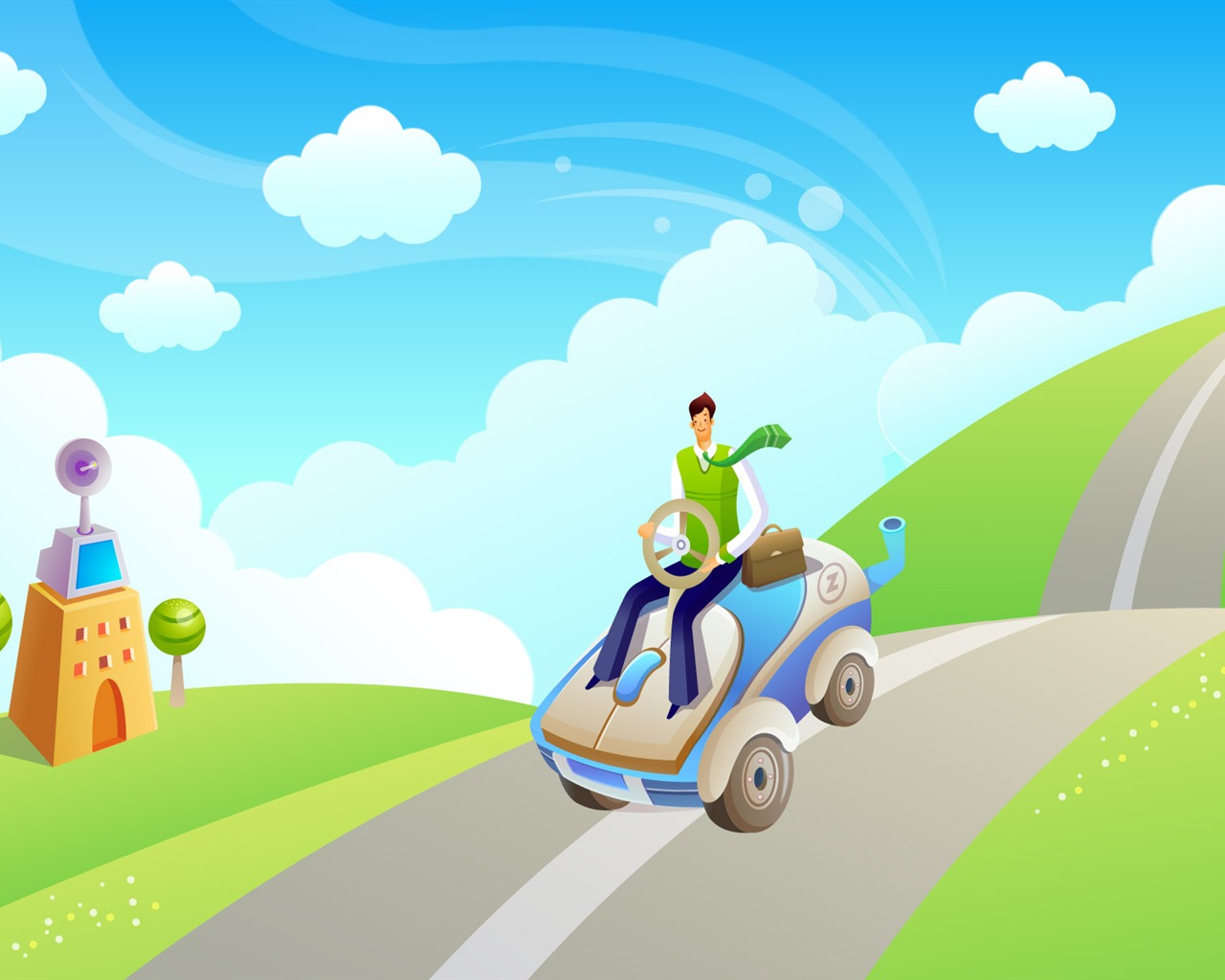 Vector cartoon wallpaper business meaning (2) #1 - 1280x1024