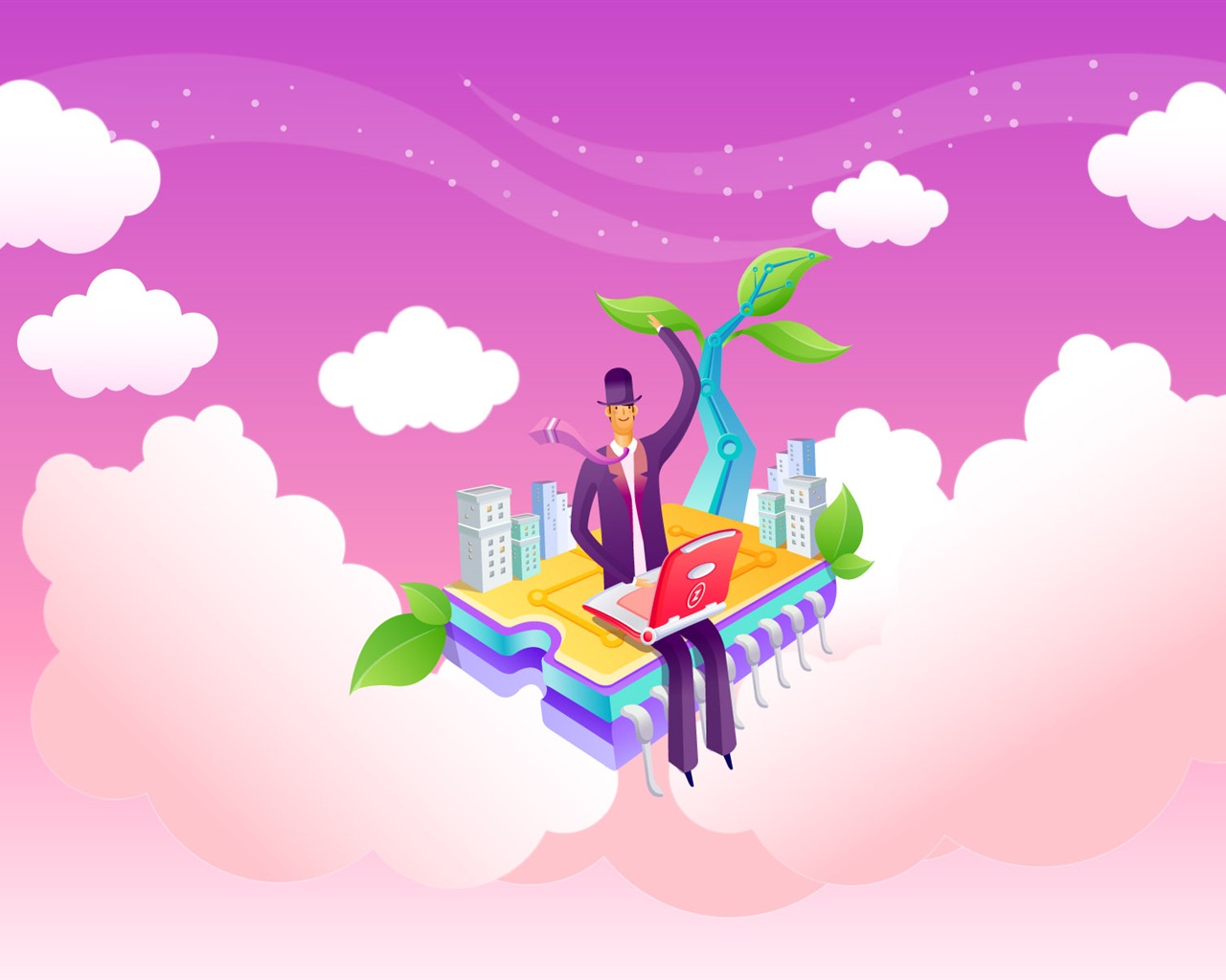 Vector cartoon wallpaper business meaning (2) #6 - 1280x1024