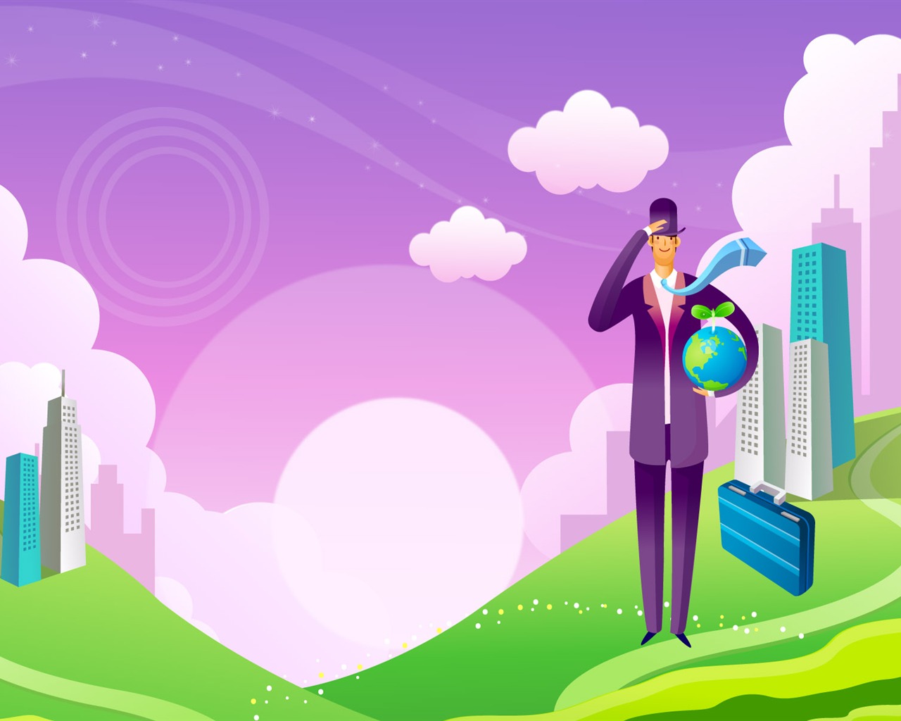 Vector cartoon wallpaper business meaning (2) #14 - 1280x1024
