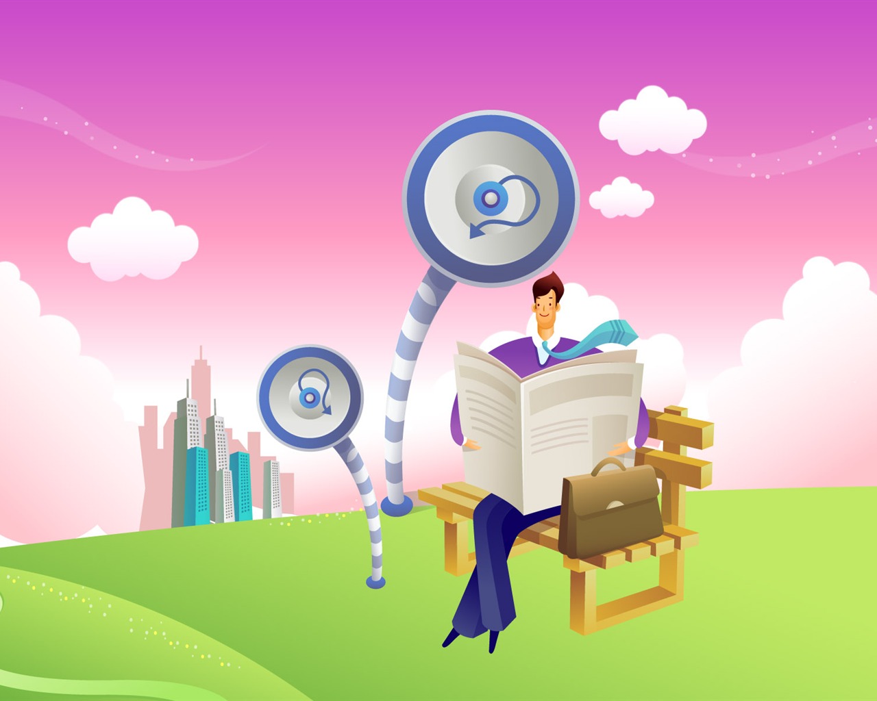 Vector cartoon wallpaper business meaning (2) #17 - 1280x1024