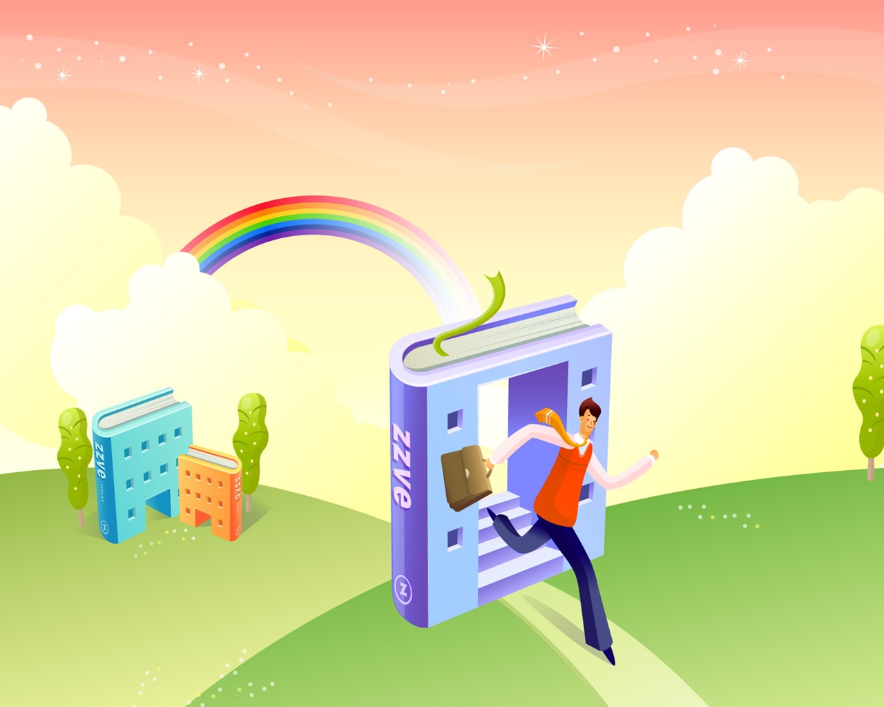 Vector cartoon wallpaper business meaning (2) #19 - 1280x1024