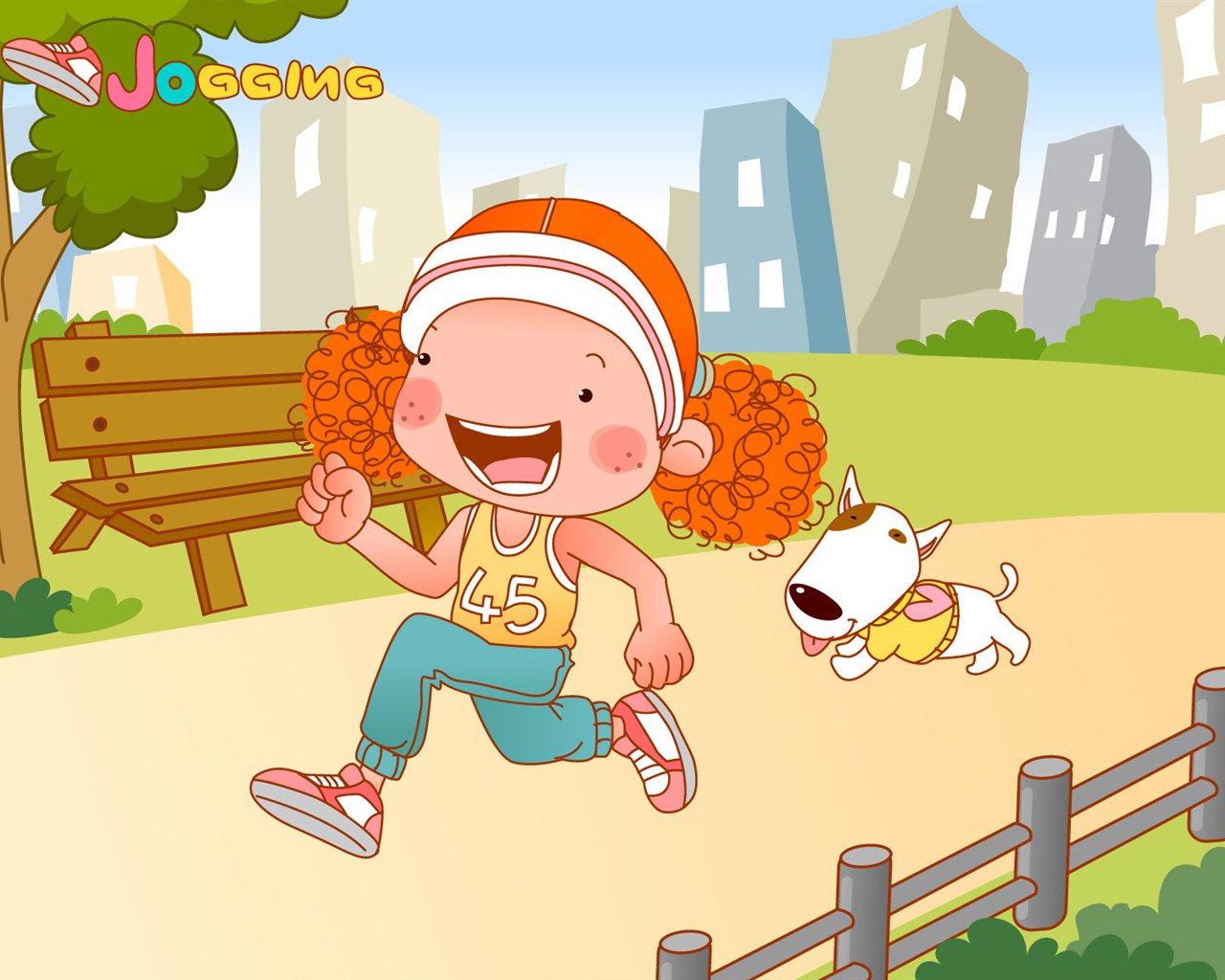 Vector dívka a pes tapety na plochu #4 - 1280x1024