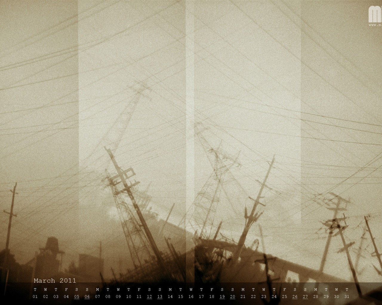2011年3月 月曆壁紙 #17 - 1280x1024