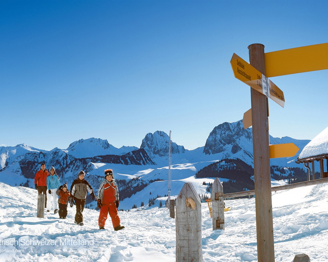 Swiss winter snow wallpaper #1 - 1280x1024