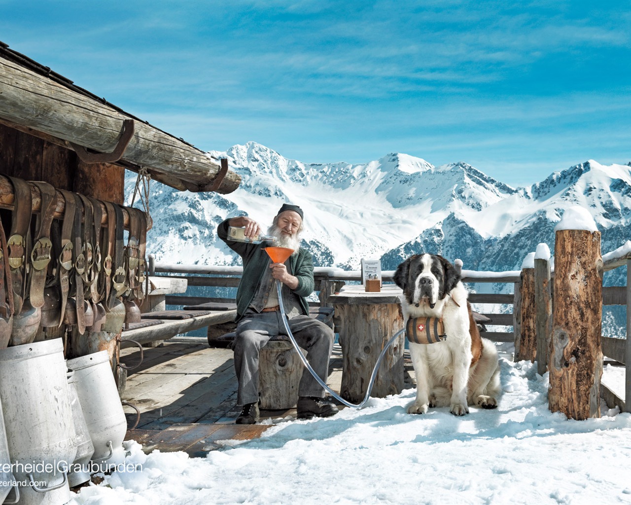 Schweizer Winter Schnee Tapete #11 - 1280x1024