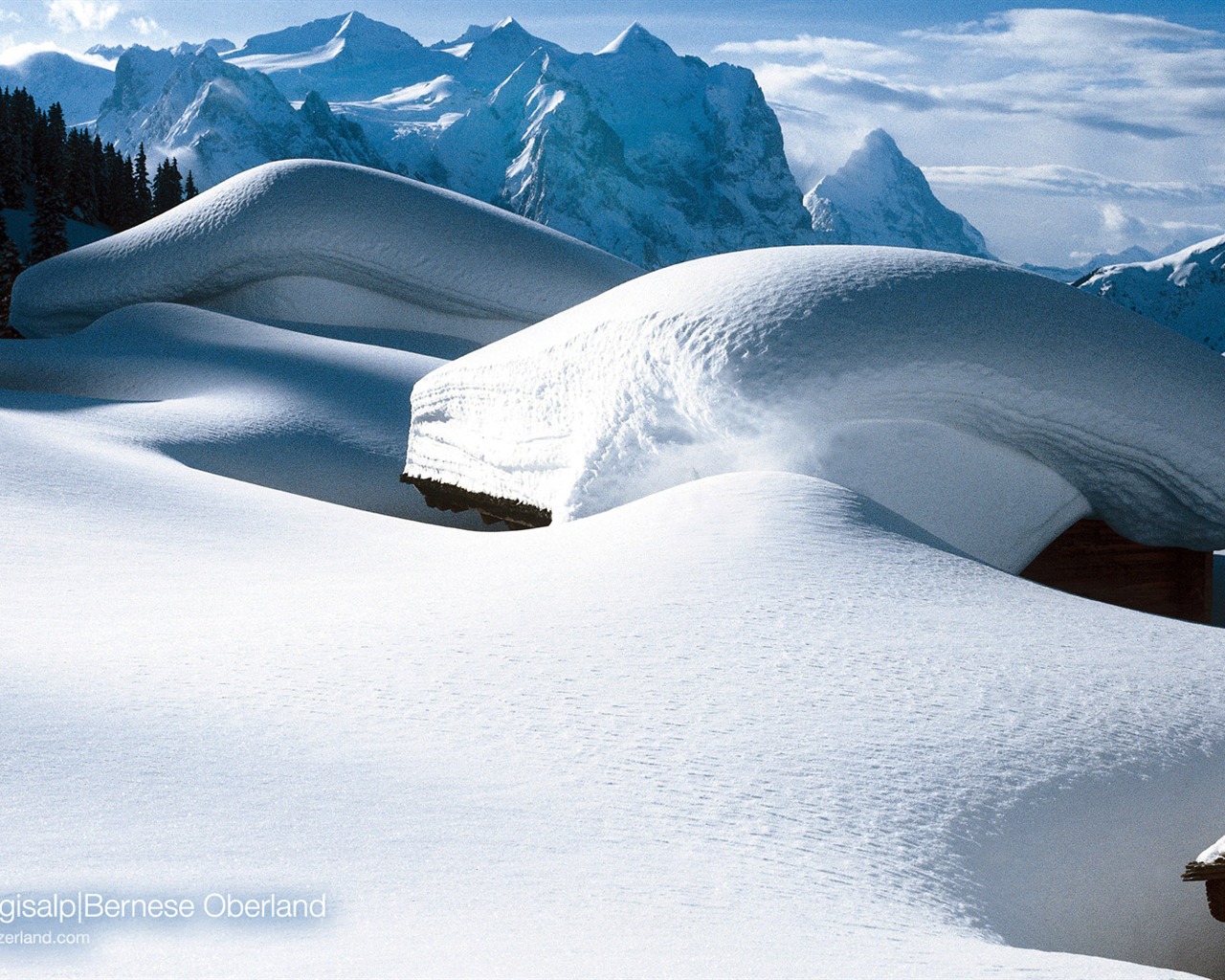 Swiss winter snow wallpaper #14 - 1280x1024