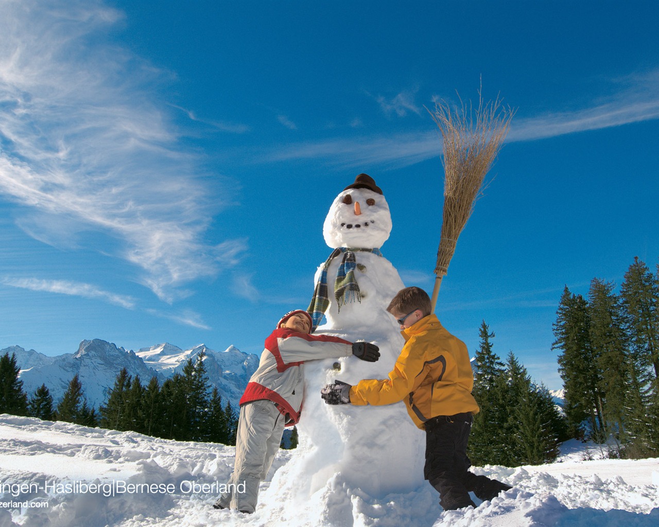 Swiss winter snow wallpaper #15 - 1280x1024