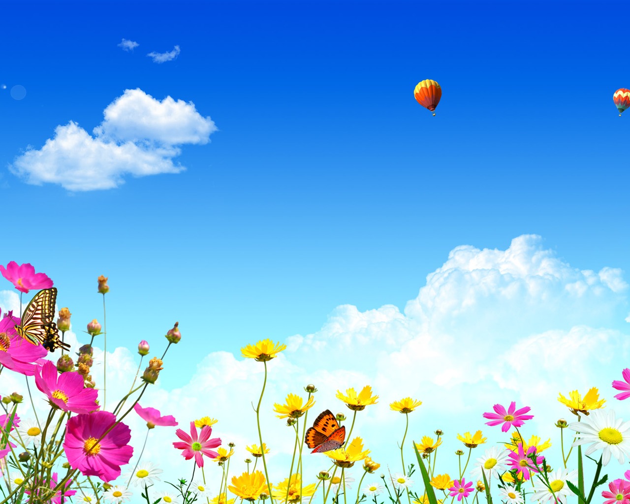 Photoshop sonnigen Sommertag Landschaft Wallpaper (1) #12 - 1280x1024