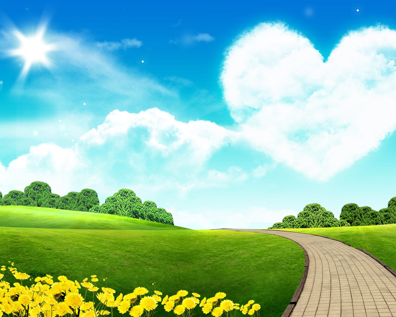 陽光燦爛的夏天 PS風景壁紙(二) #1 - 1280x1024