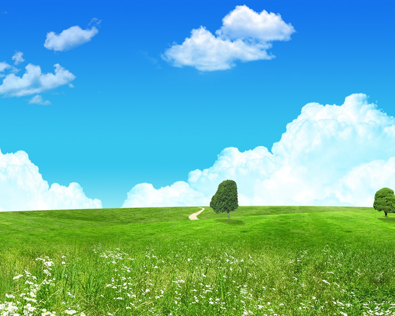 Photoshop sonnigen Sommertag Landschaft Wallpaper (2) #10 - 1280x1024