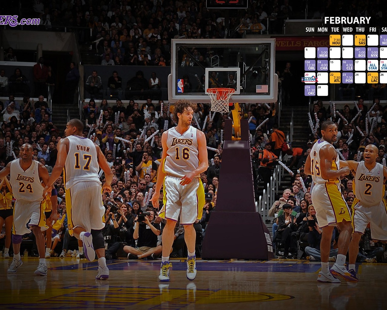 NBA 2010-11 temporada, Los Angeles Lakers Fondo de Pantalla #17 - 1280x1024