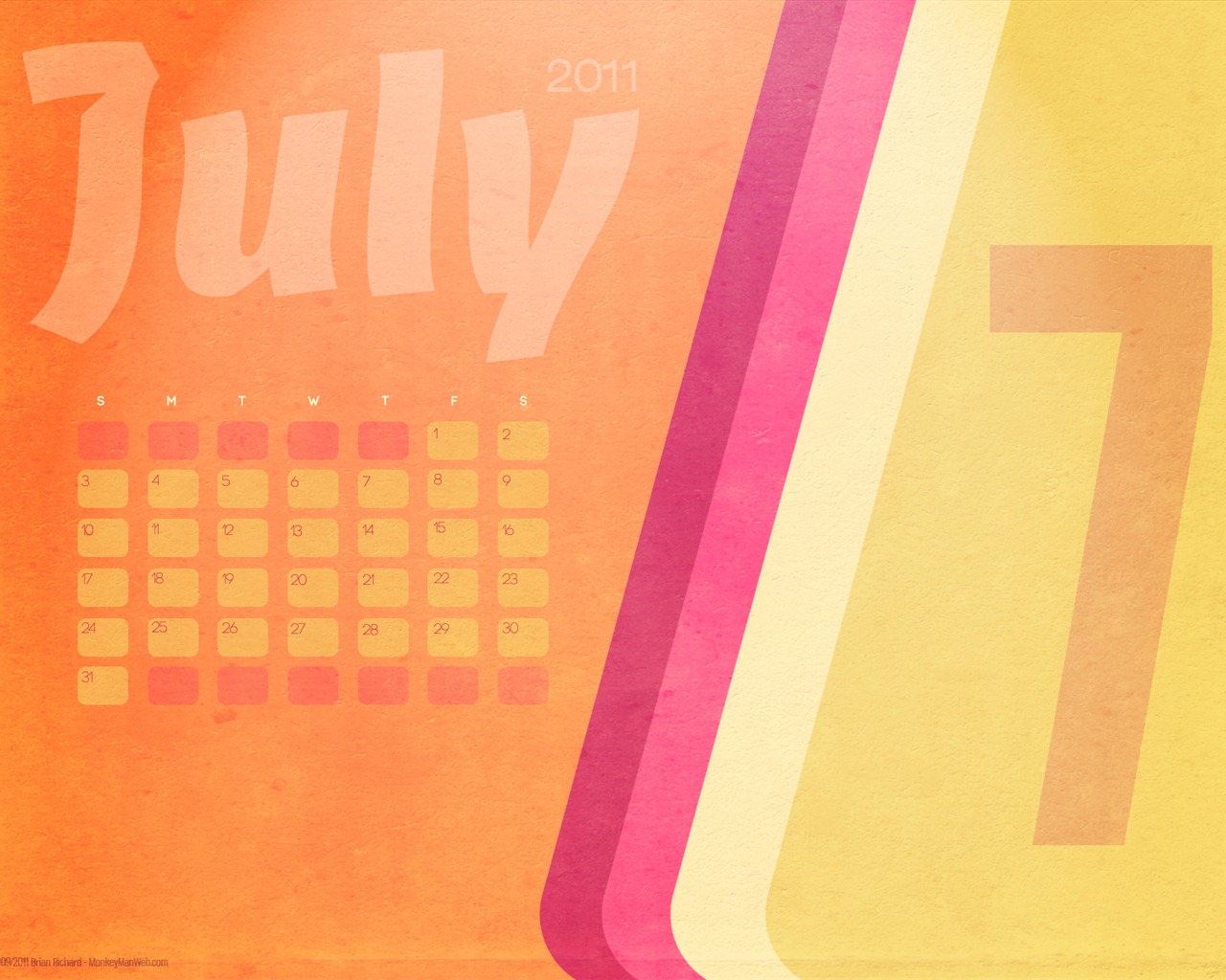 Juillet 2011 Calendar Wallpaper (1) #6 - 1280x1024