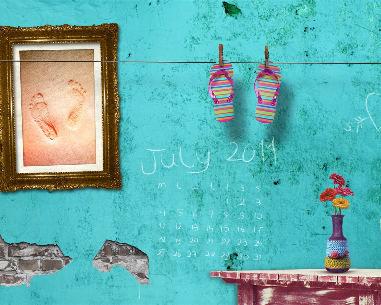 Juli 2011 Kalender Wallpaper (2) #1 - 1280x1024