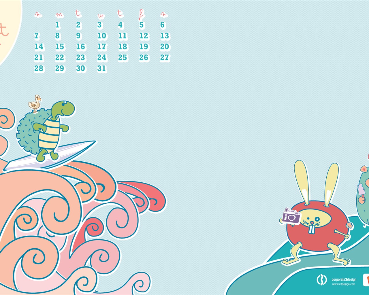 2011年8月 月曆壁紙(一) #18 - 1280x1024