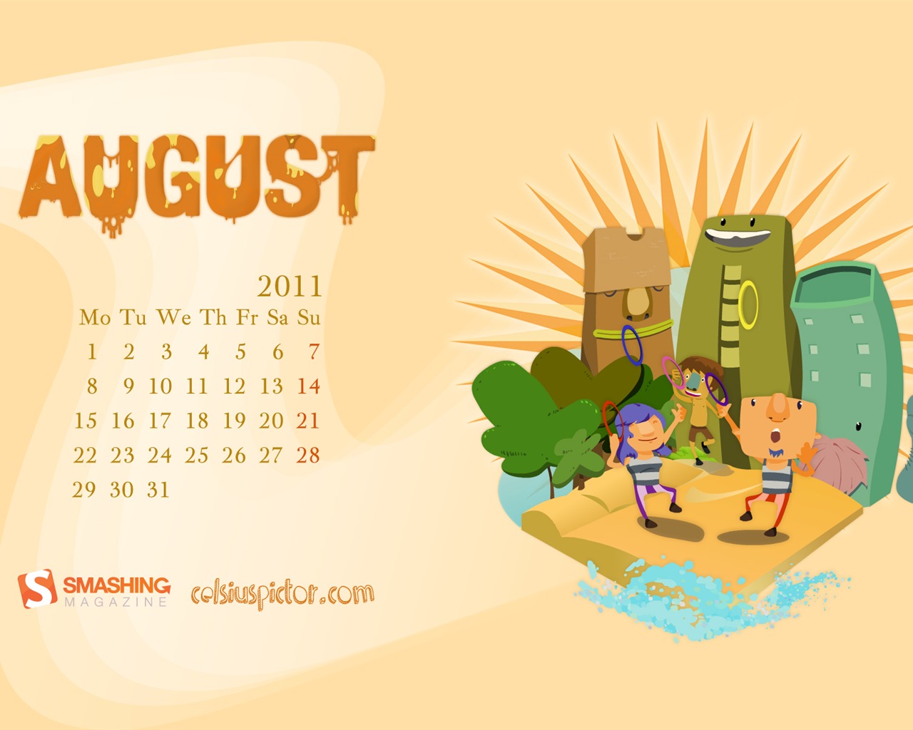 August 2011 calendar wallpaper (1) #19 - 1280x1024