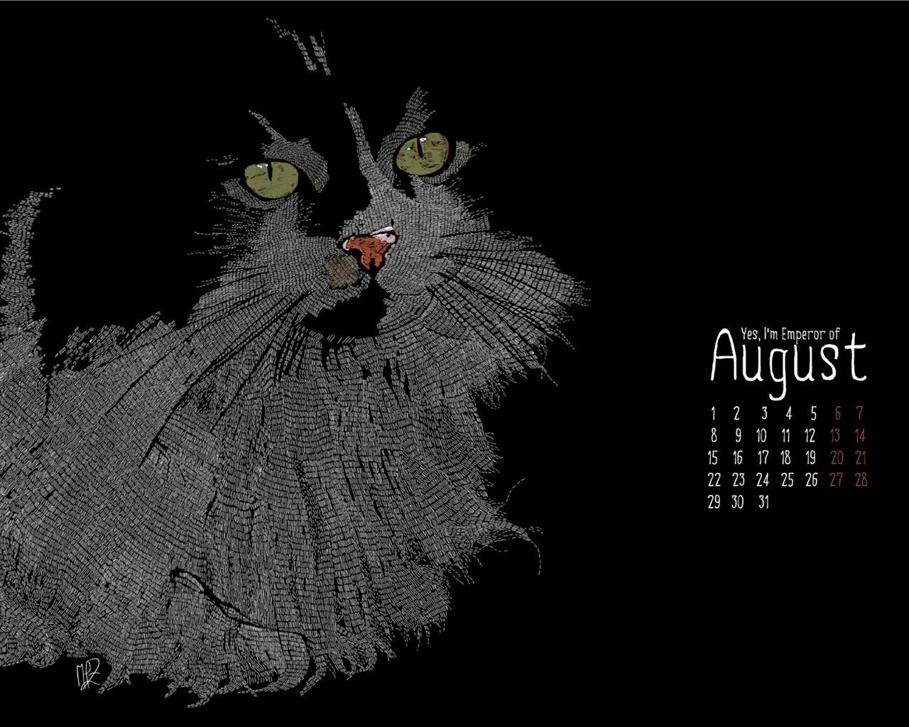 2011년 8월 달력 배경 화면 (2) #14 - 1280x1024