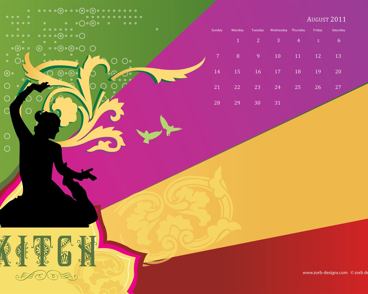 2011年8月 月曆壁紙(二) #18 - 1280x1024