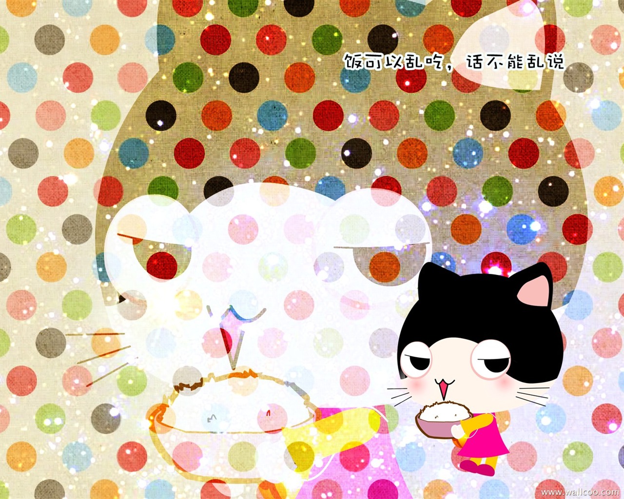 Dětská kočka karikatury tapety (4) #5 - 1280x1024