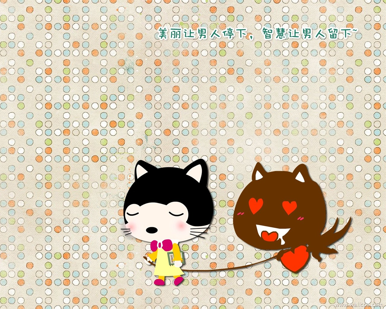貓咪寶貝 卡通壁紙(五) #4 - 1280x1024