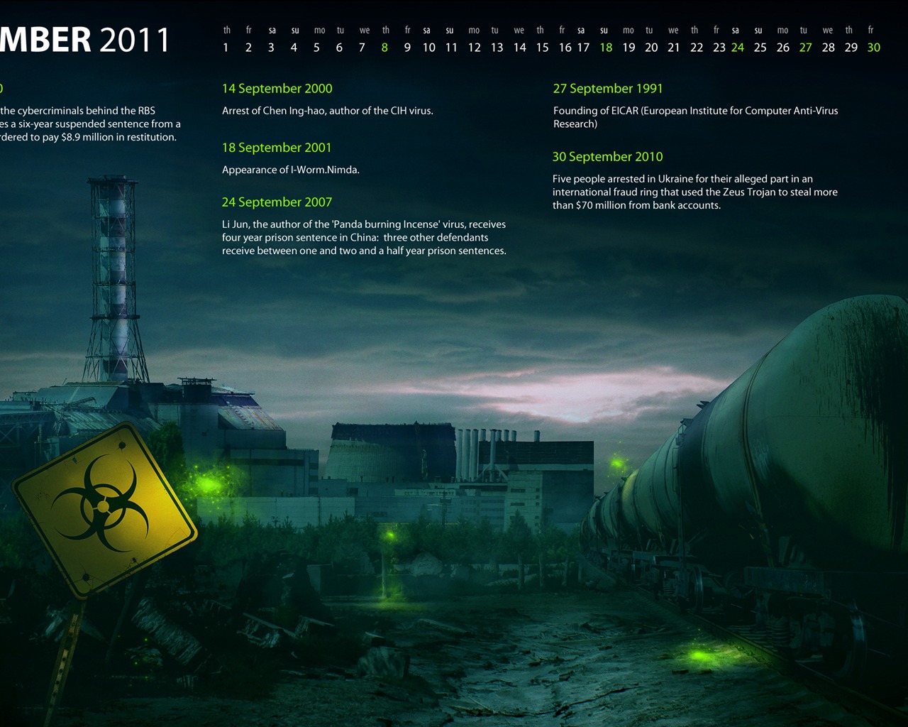 September 2011 Kalender Wallpaper (1) #3 - 1280x1024