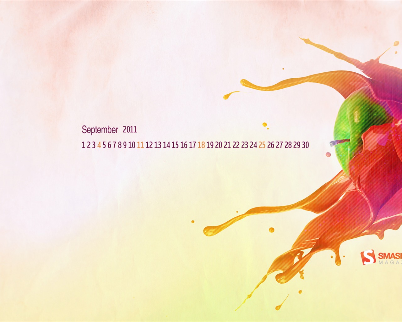 September 2011 Kalender Wallpaper (1) #13 - 1280x1024