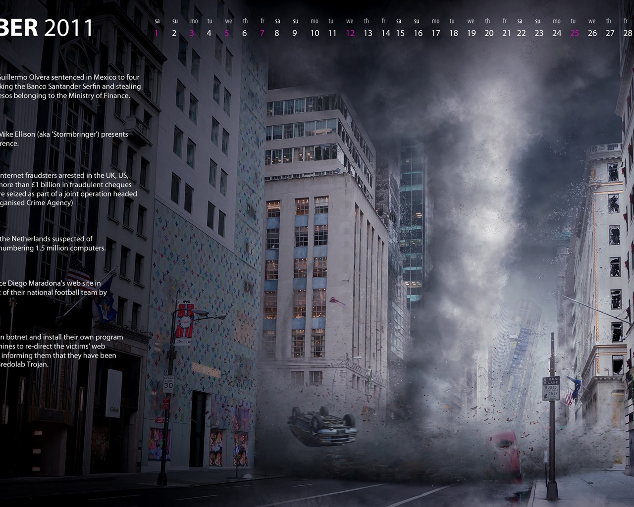 2011年10月 月曆壁紙(一) #2 - 1280x1024