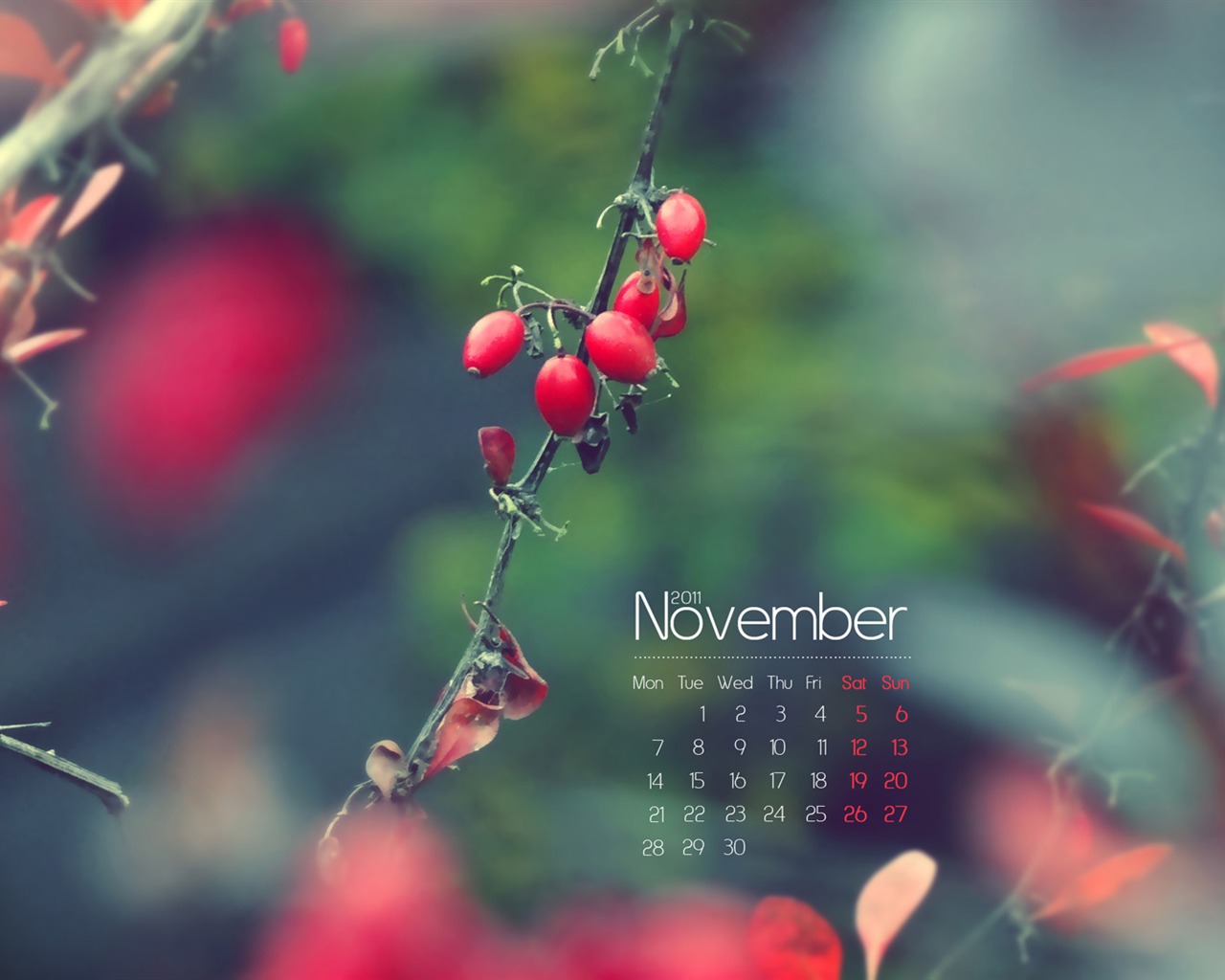 Novembre 2011 Calendar Wallpaper (1) #7 - 1280x1024