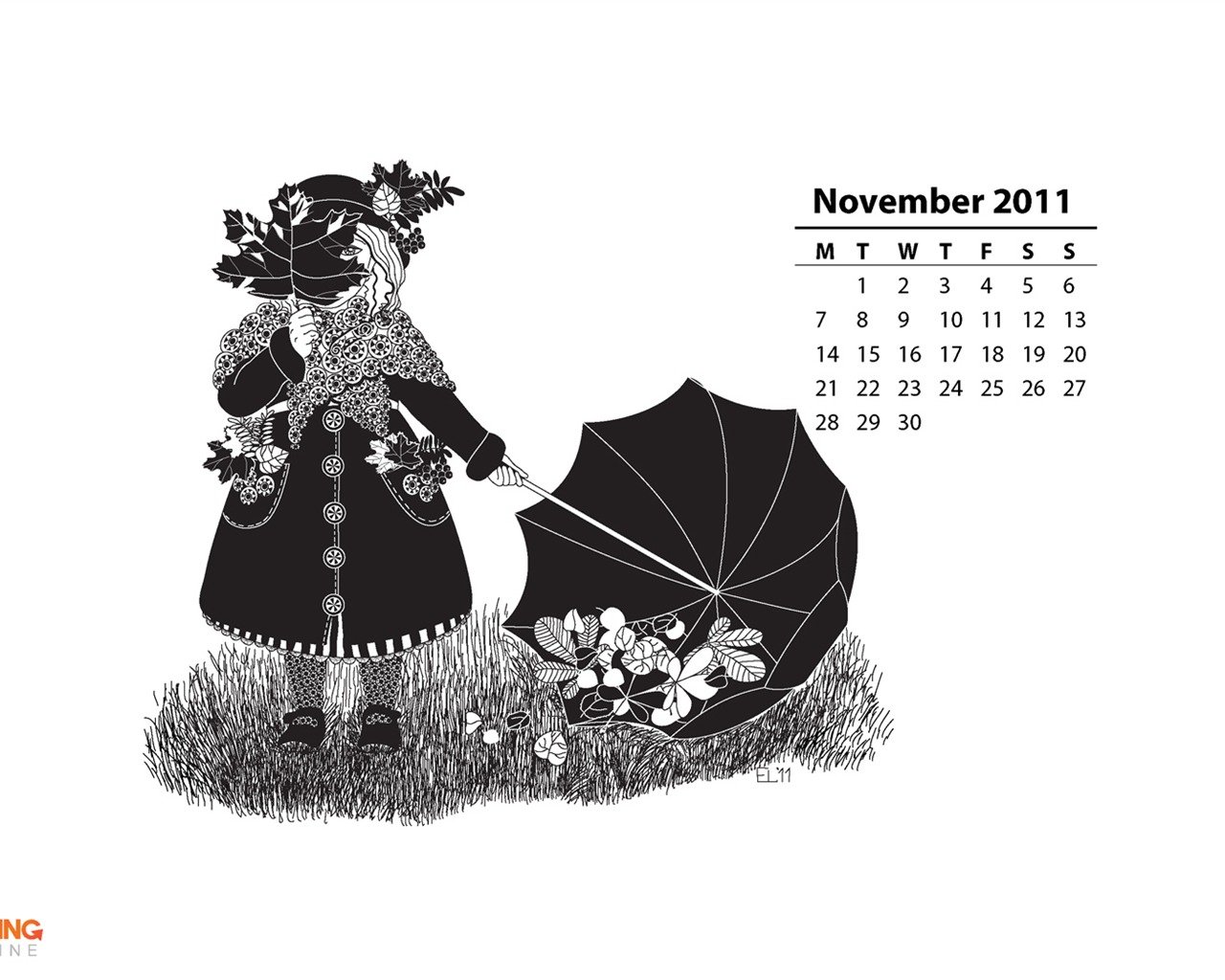 November 2011 Kalender Wallpaper (2) #3 - 1280x1024