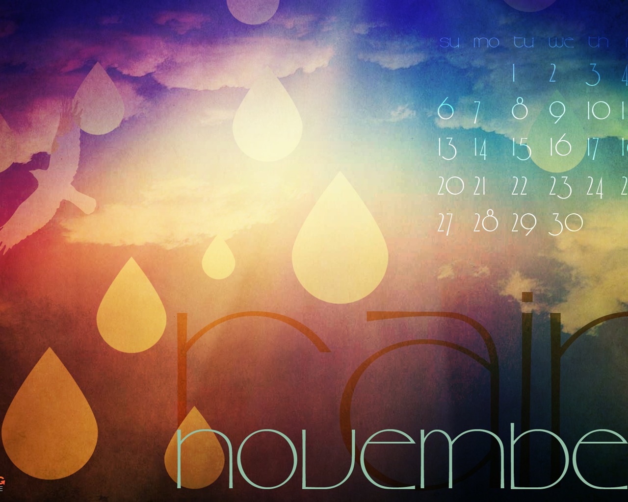 Novembre 2011 Calendar Wallpaper (2) #5 - 1280x1024