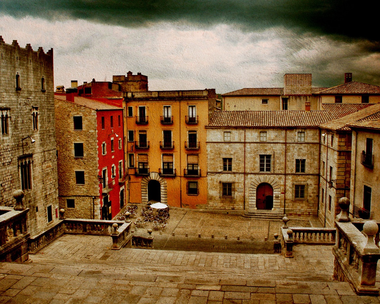 Španělsko Girona HDR-styl tapety #6 - 1280x1024