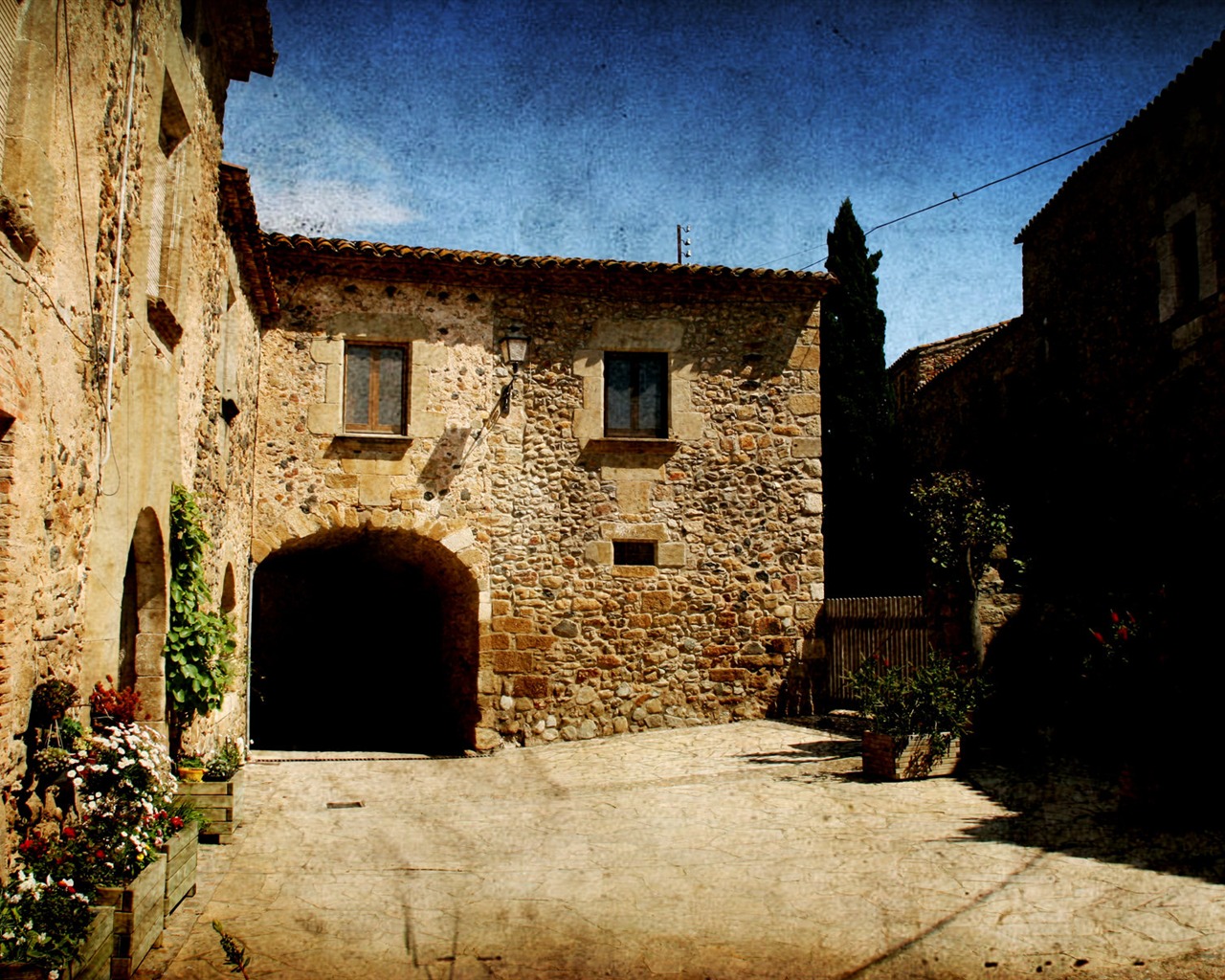 Španělsko Girona HDR-styl tapety #13 - 1280x1024