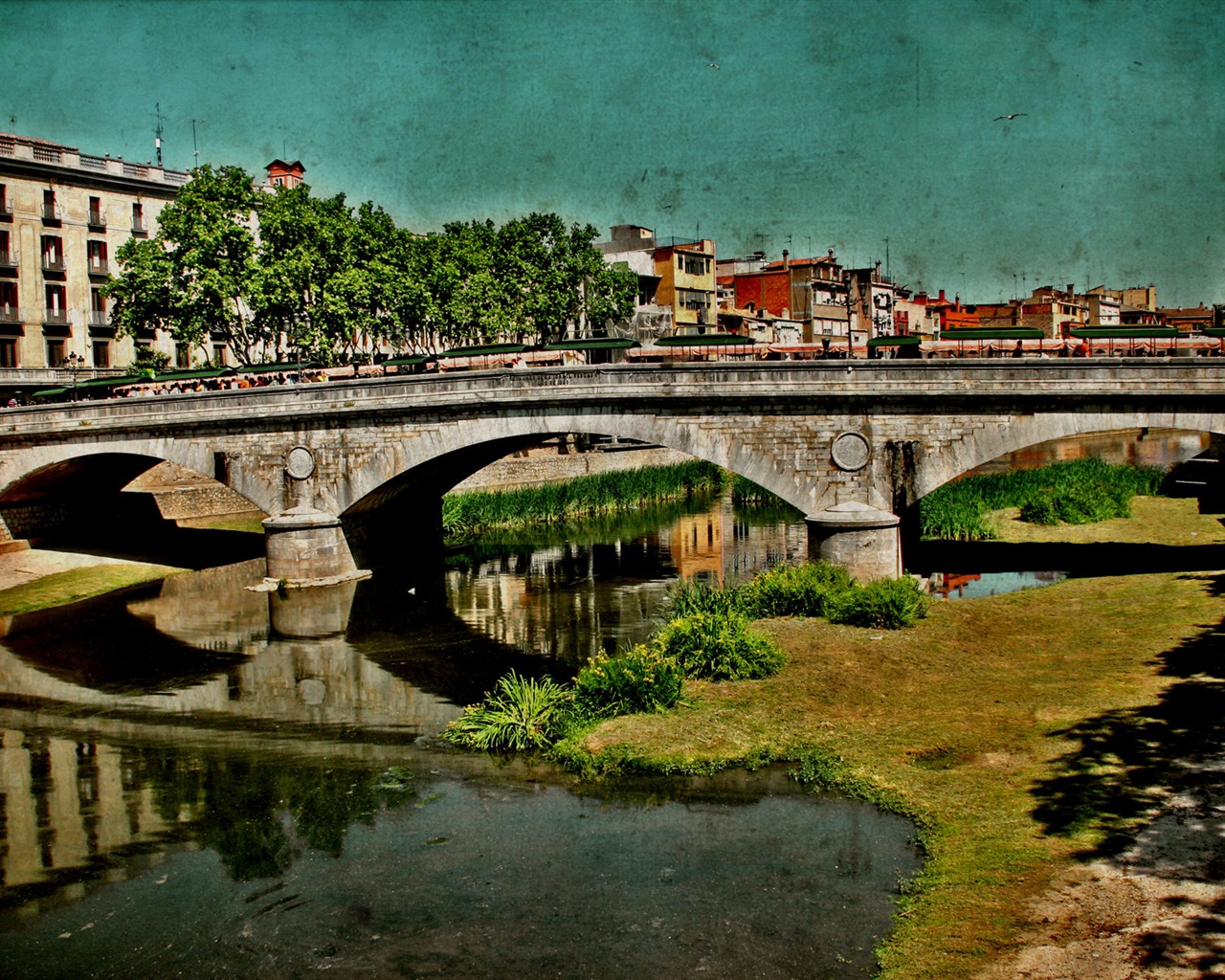 Španělsko Girona HDR-styl tapety #15 - 1280x1024