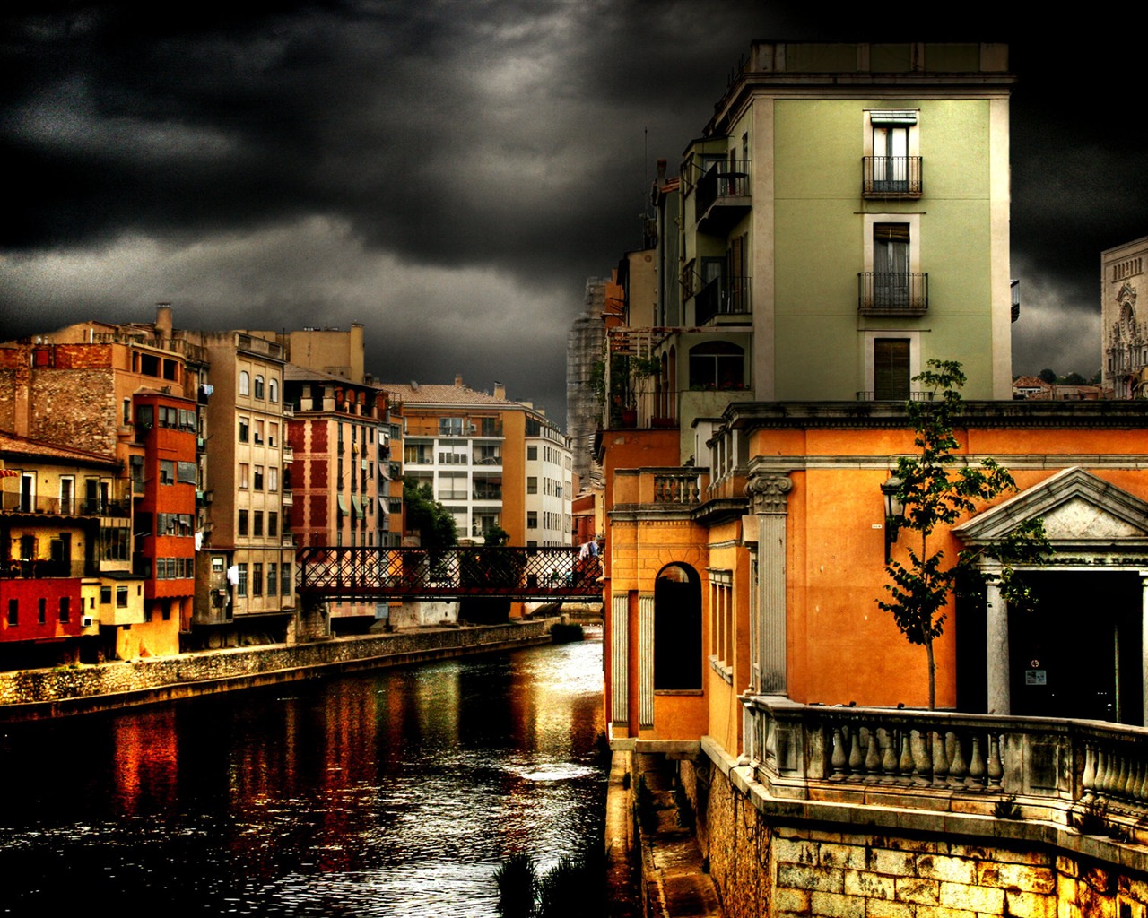 Spanien Girona HDR-Stil Hintergrundbilder #20 - 1280x1024