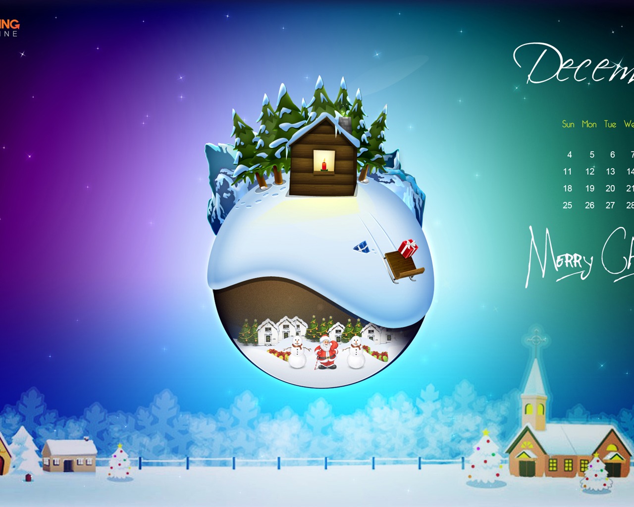 December 2011 Calendar wallpaper (1) #1 - 1280x1024