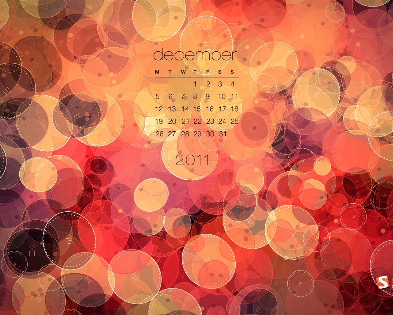 2011년 12월 달력 배경 화면 (1) #13 - 1280x1024