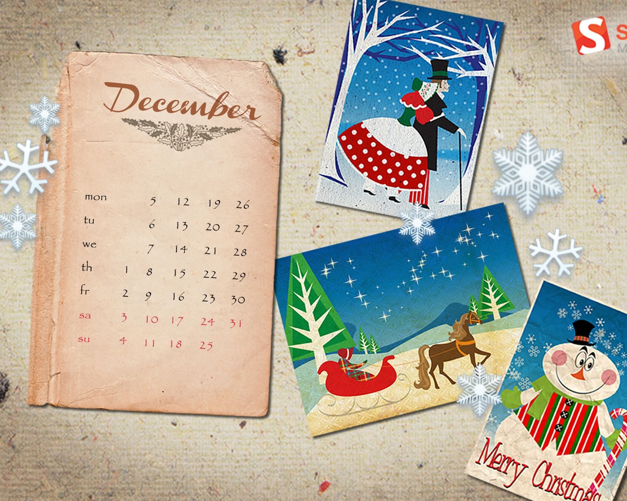 Dezember 2011 Kalender Wallpaper (2) #8 - 1280x1024